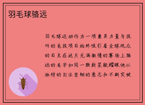 羽毛球骆远